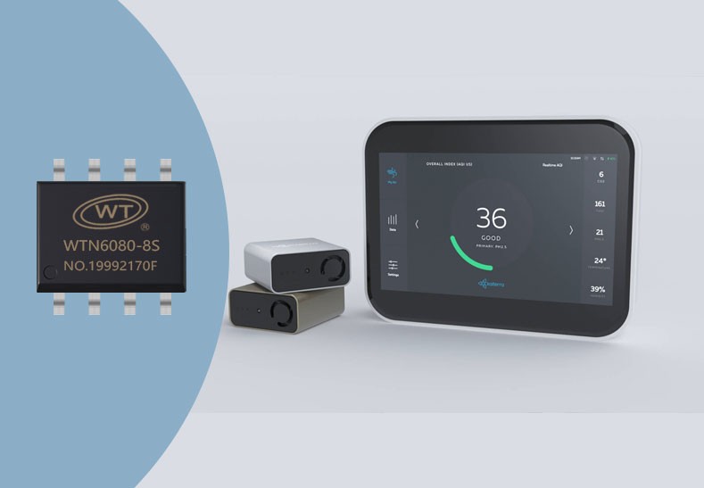 唯創(chuàng)知音WTN6040-8S系列語音芯片：空氣質(zhì)量檢測(cè)儀的完美搭檔【語音IC廠家】